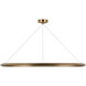 Peter Bristol Racetrack LED 48 inch Natural Brass Ring Chandelier Ceiling Light