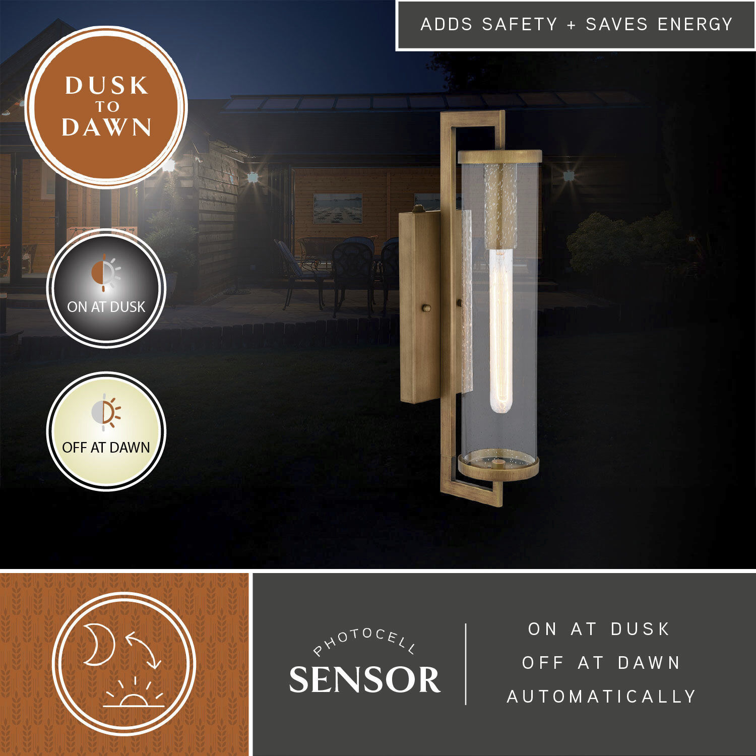 Morgan Park 1 Light 20 inch Warm Brass Outdoor Wall