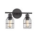 Industrial 2 Light 15 inch Oil Rubbed Bronze Bathroom Vanity Light Wall Light