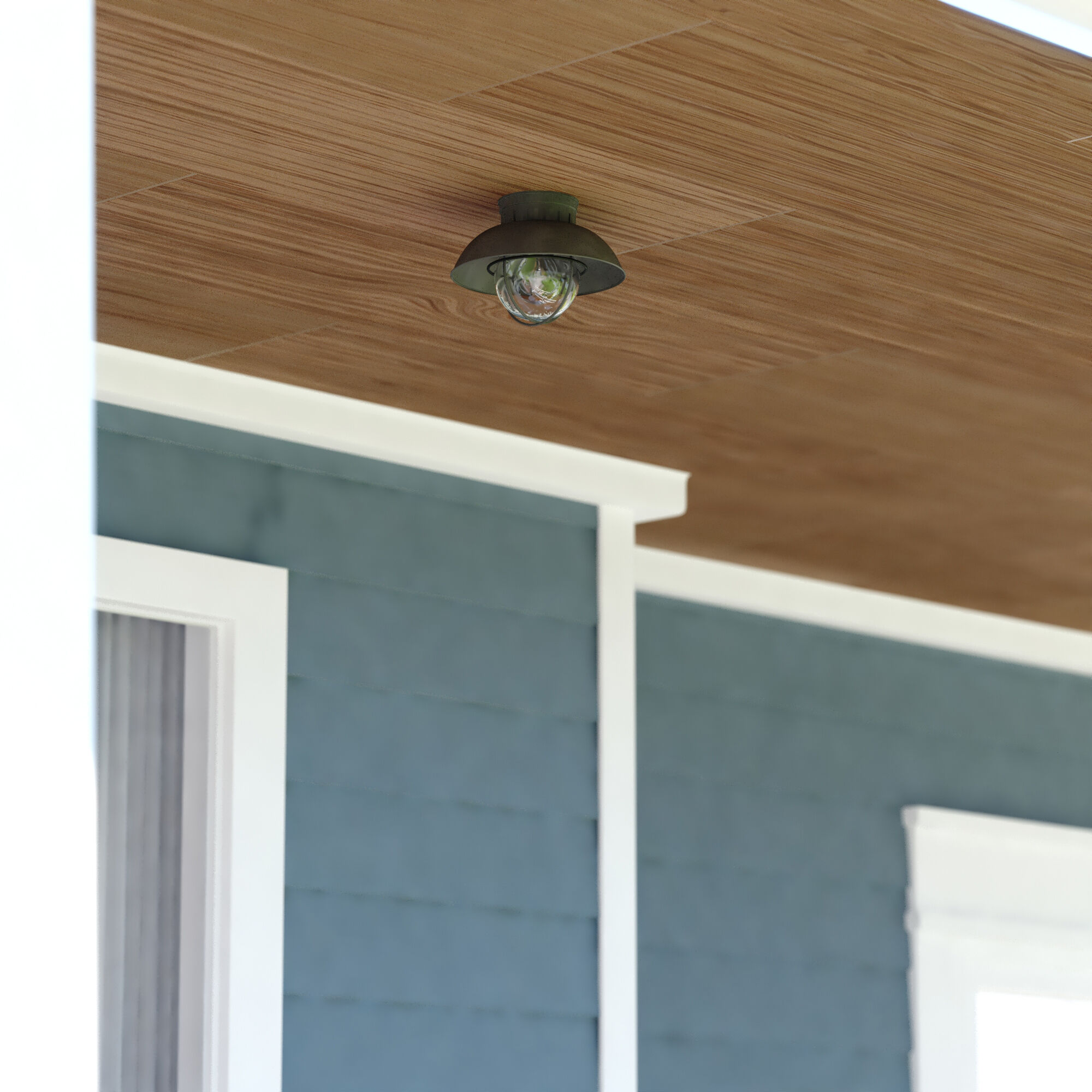 Harwich LED 10 inch Textured Gray Outdoor Ceiling