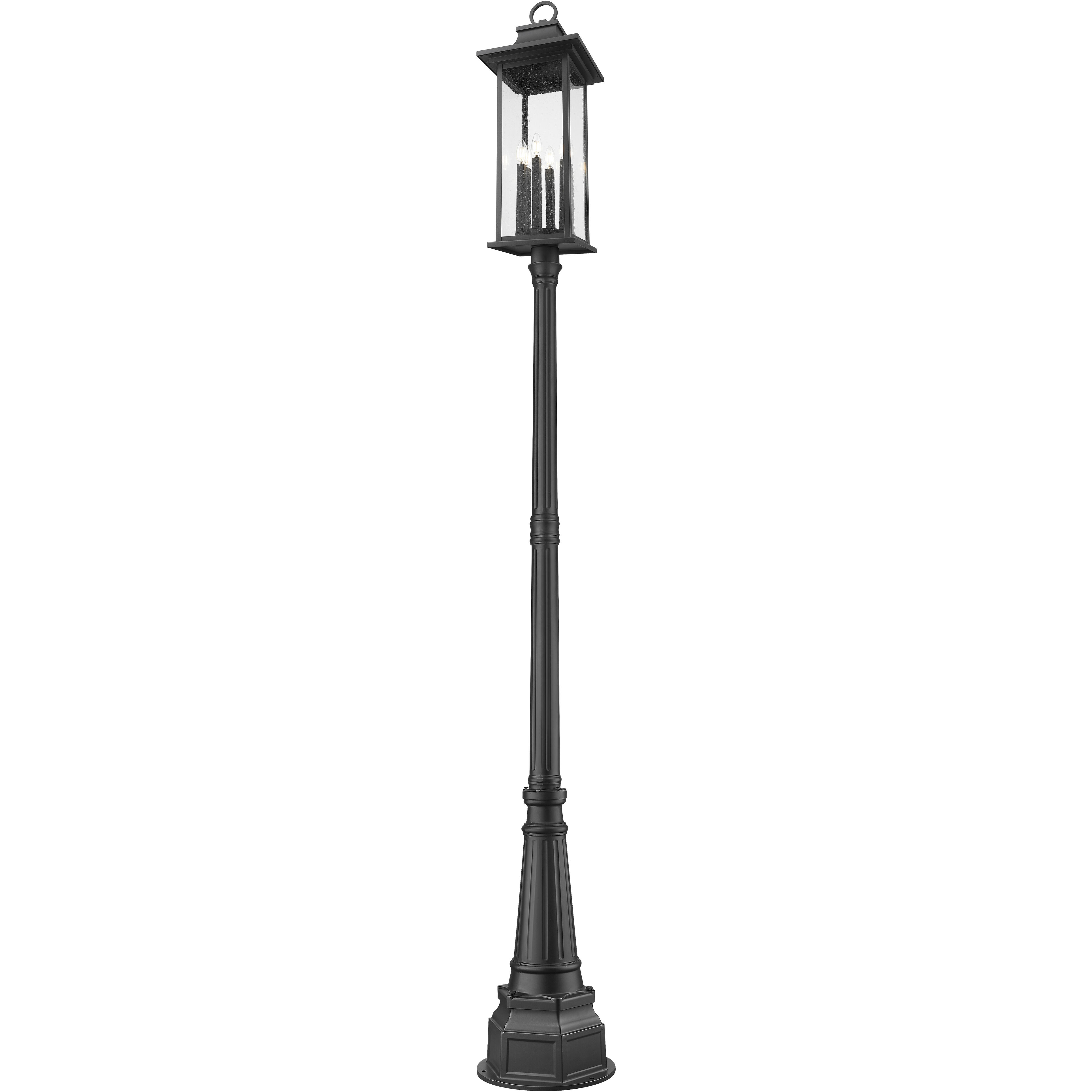 Tiberius 6 Light 116.75 inch Black Outdoor Post Mounted Fixture