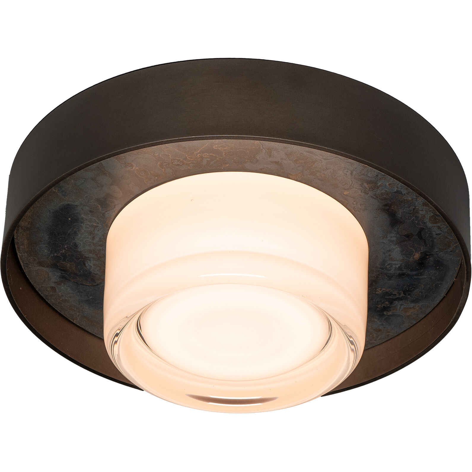 Focal LED Dark Smoke and Clear Steel Sconce/Flush Mount Wall Light