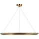 Peter Bristol Racetrack LED 38 inch Natural Brass Ring Chandelier Ceiling Light