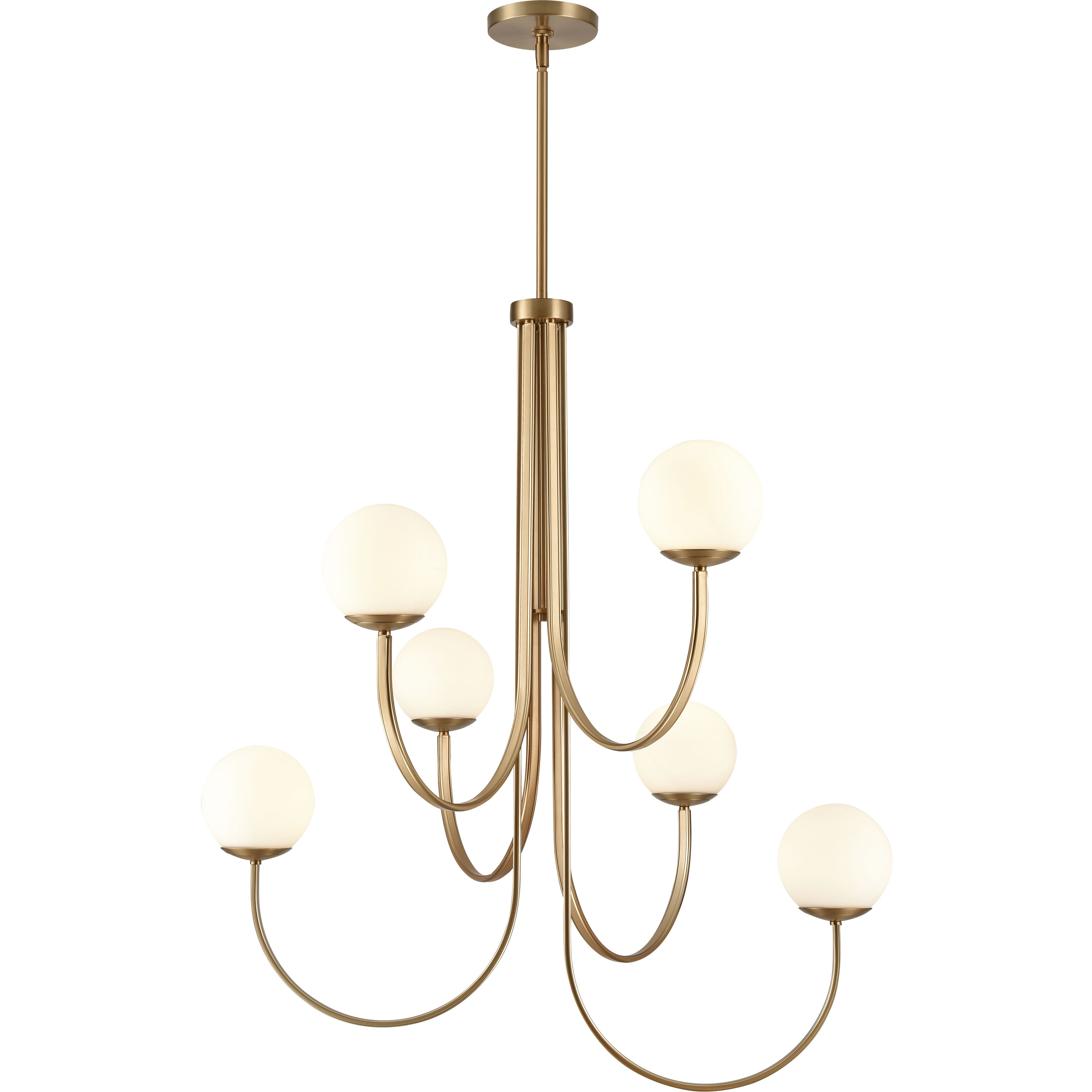 Caroline 6 Light 36 inch Brushed Gold Chandelier Ceiling Light