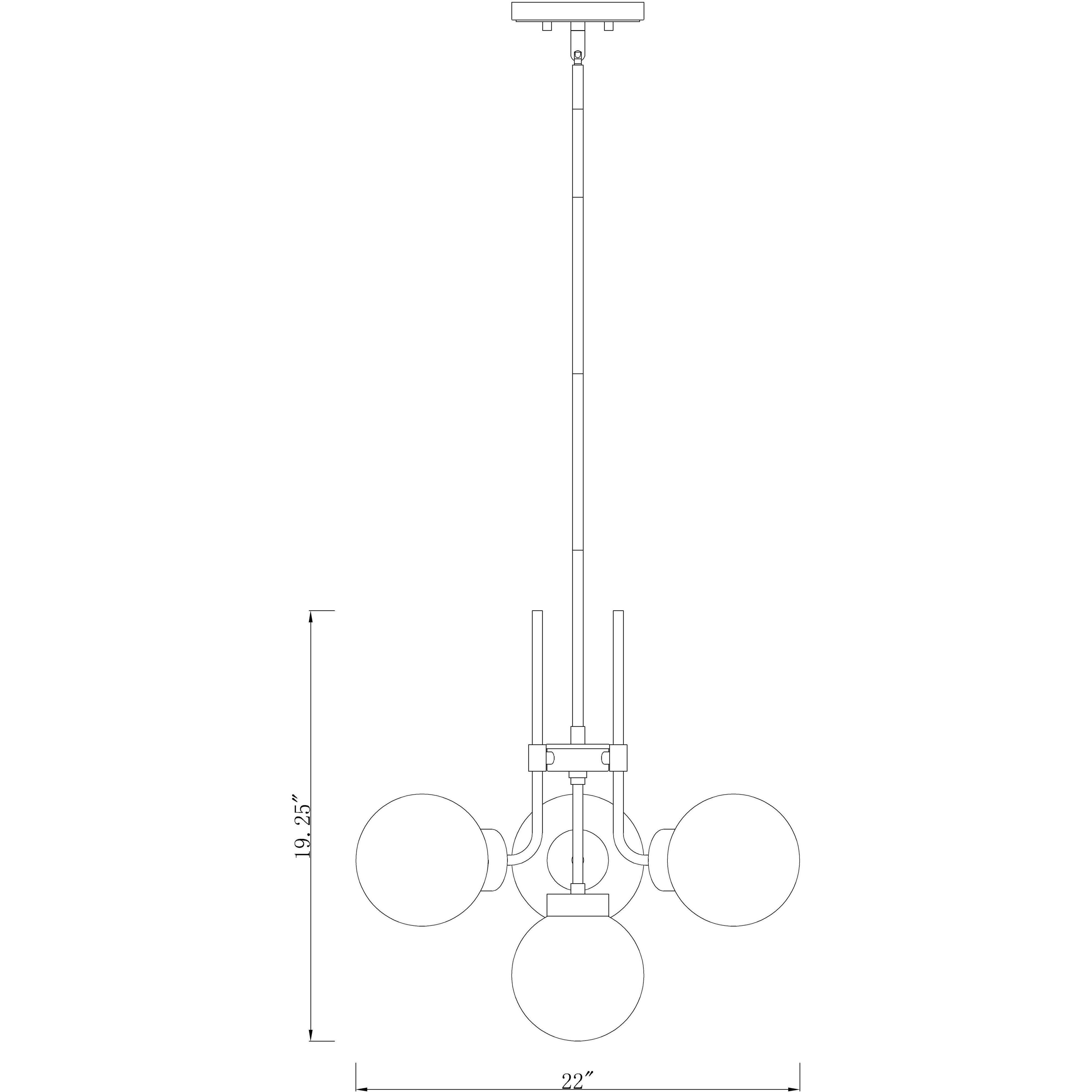 Parsons 4 Light 22 inch Matte Black and Olde Brass Chandelier Ceiling Light