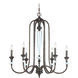 Boulevard 6 Light 29.37 inch Mocha Bronze Silver Wash Chandelier Ceiling Light