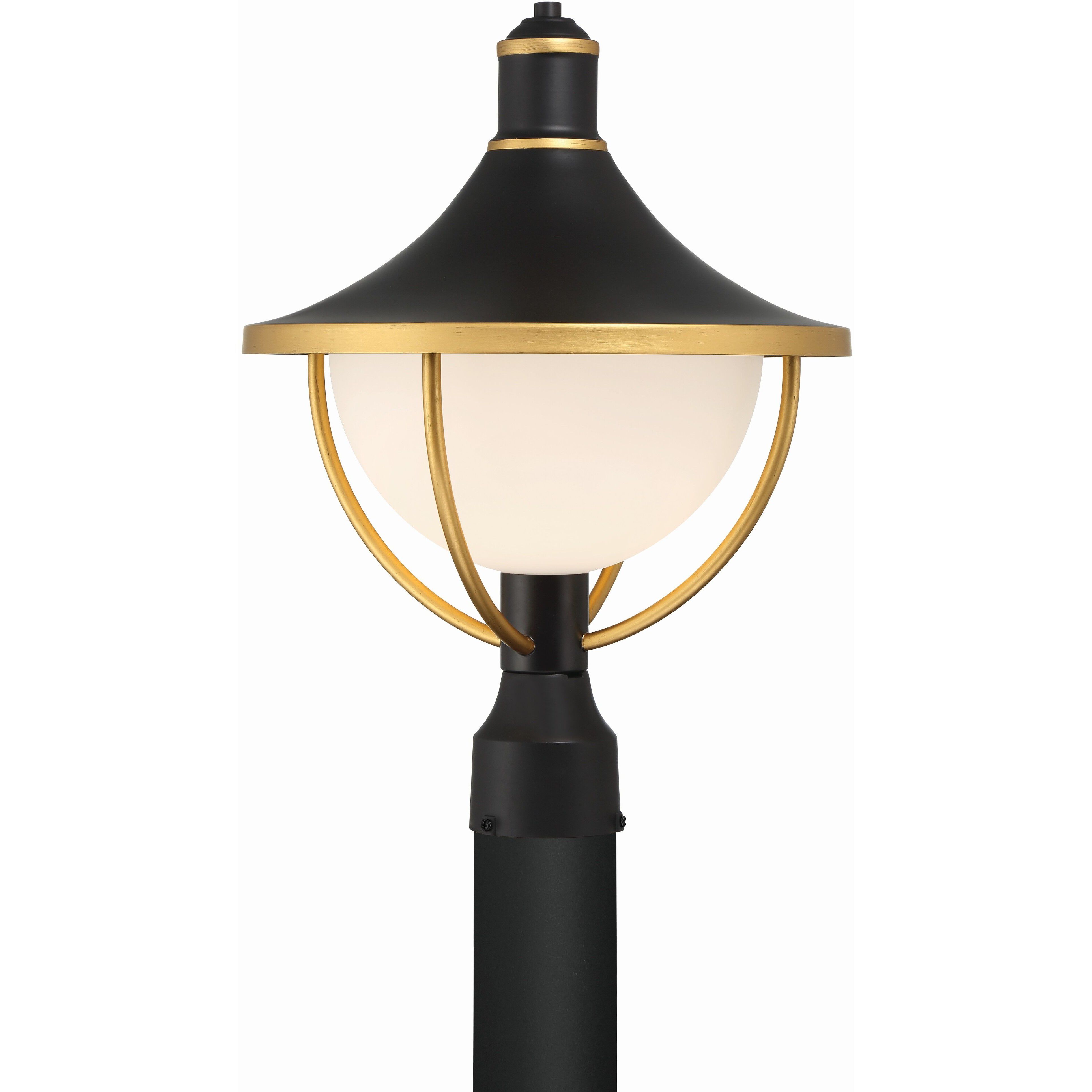 Atlas 1 Light 18.5 inch Matte Black and Textured Gold Outdoor Post