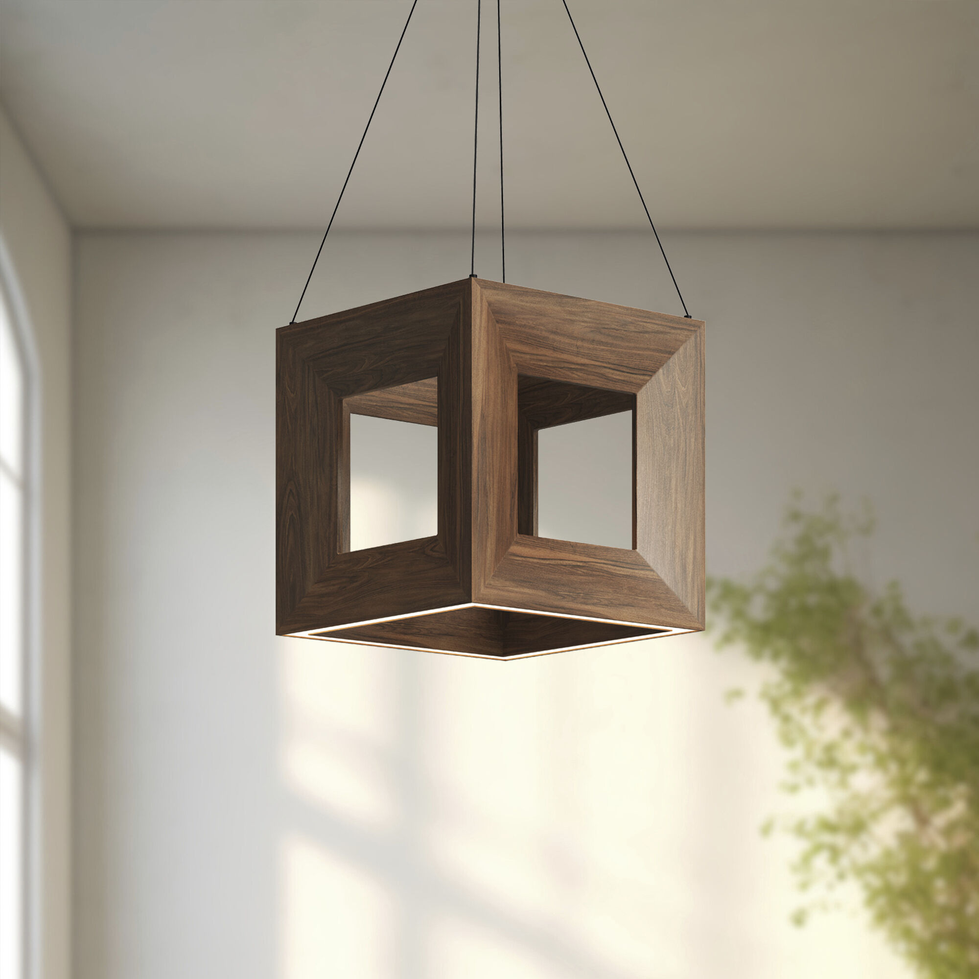 Morina Pendant Ceiling Light in Walnut
