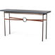 Equus 60 X 14 inch Dark Smoke and Dark Smoke Console Table in Chestnut Leather with Maple Grey, Wood Top