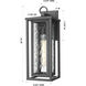 Ashland 1 Light 18 inch Matte Black Outdoor Sconce in Waterglass