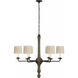 Thomas O'Brien Suzanna LED 38 inch Vintage Oak and Aged Iron Chandelier Ceiling Light