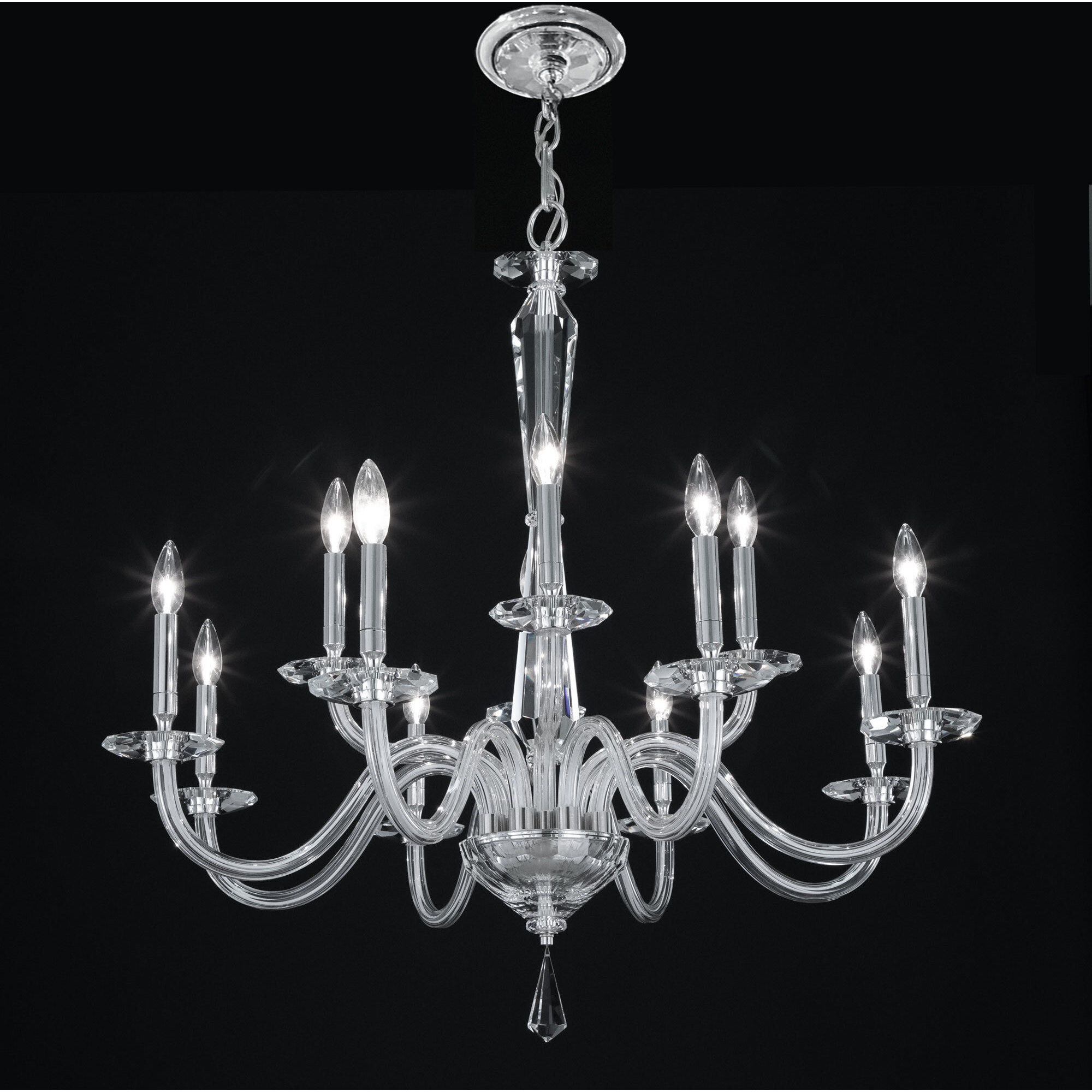 Habsburg 12 Light 35 inch Polished Chrome Chandelier Ceiling Light, Schonbek Signature