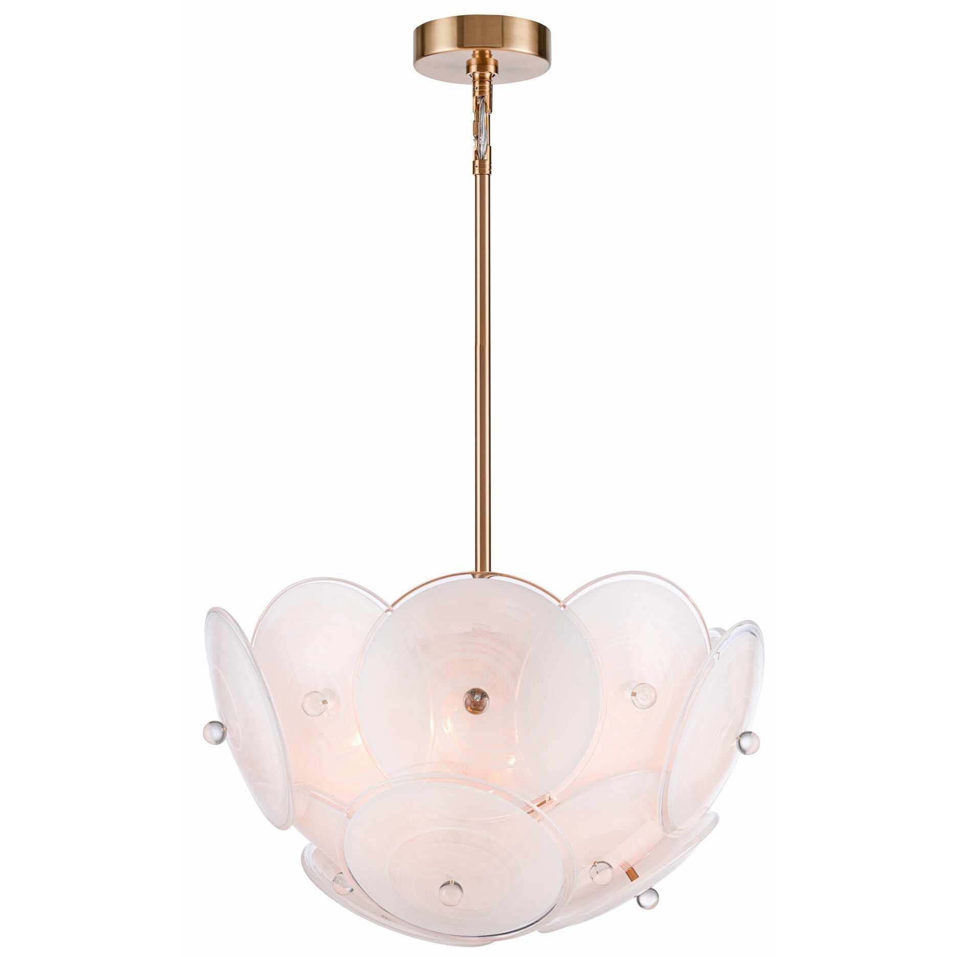 Tallulah 6 Light 24 inch Lacquered Gold Pendant Ceiling Light, Converts to Semi Flush