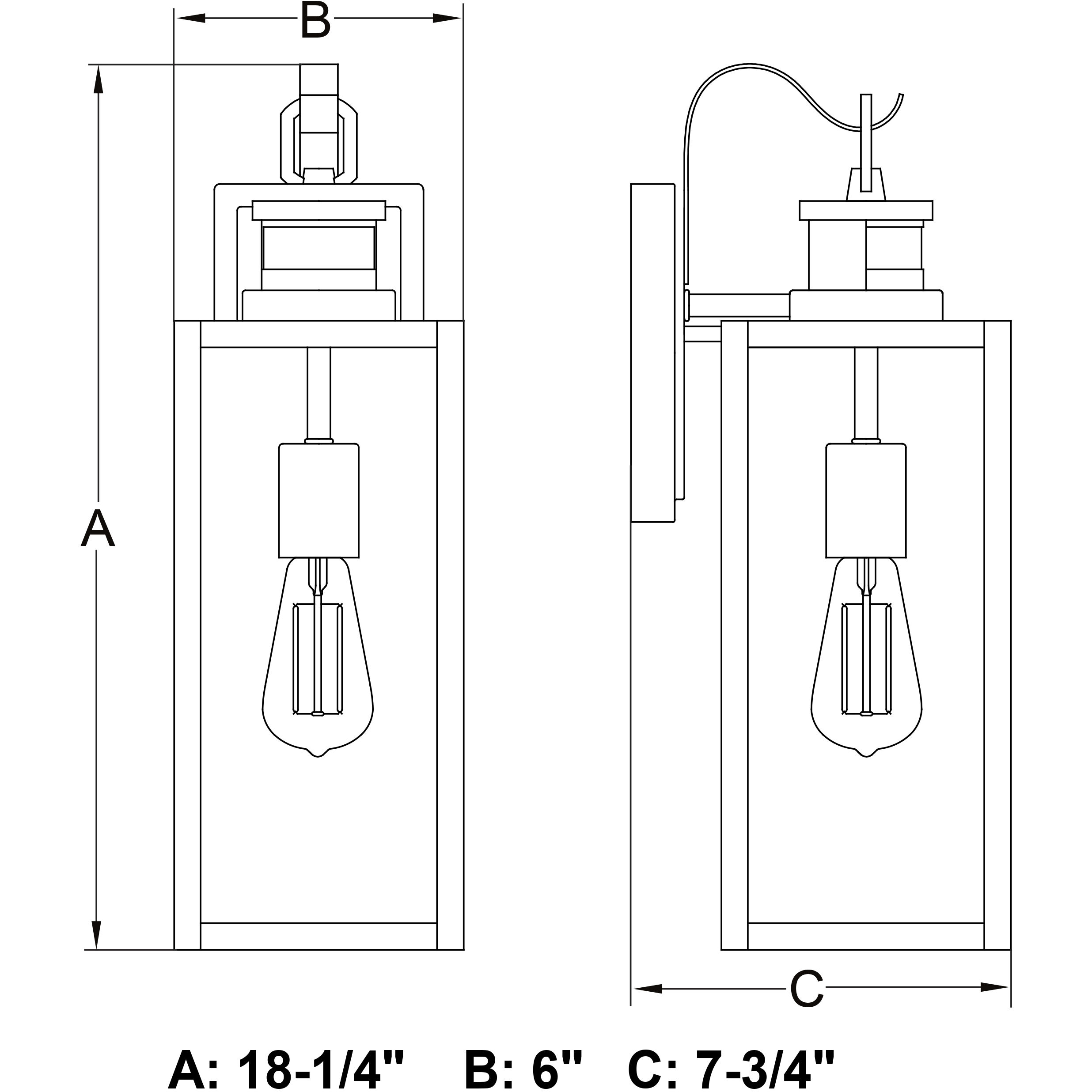 Clinton 1 Light 18.25 inch Matte Black Outdoor Motion Sensor Wall Light