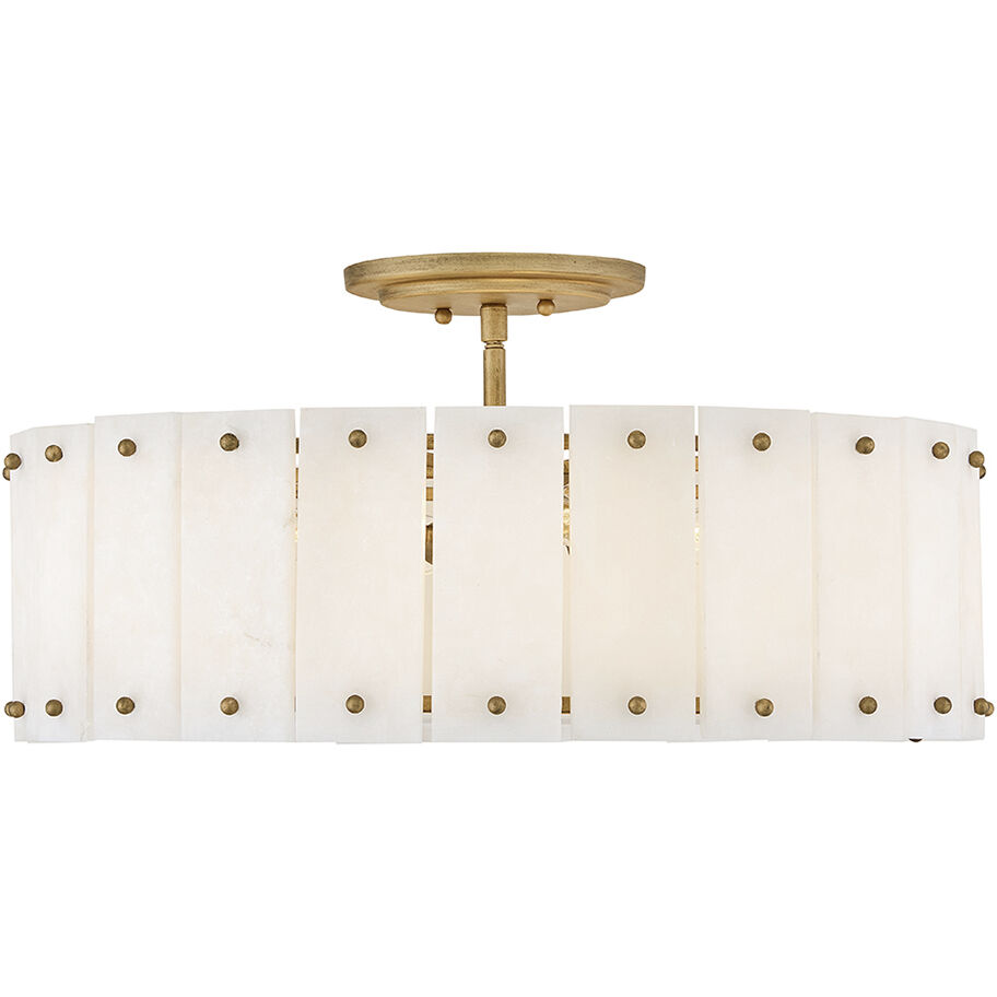 Simone 4 Light 20.75 inch Burnished Gold Semi-flush Mount Ceiling Light