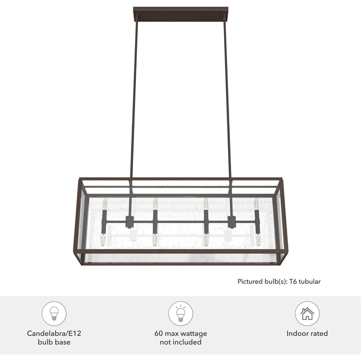 Felippe 8 Light 40 inch Onyx Bengal Linear Chandelier Ceiling Light