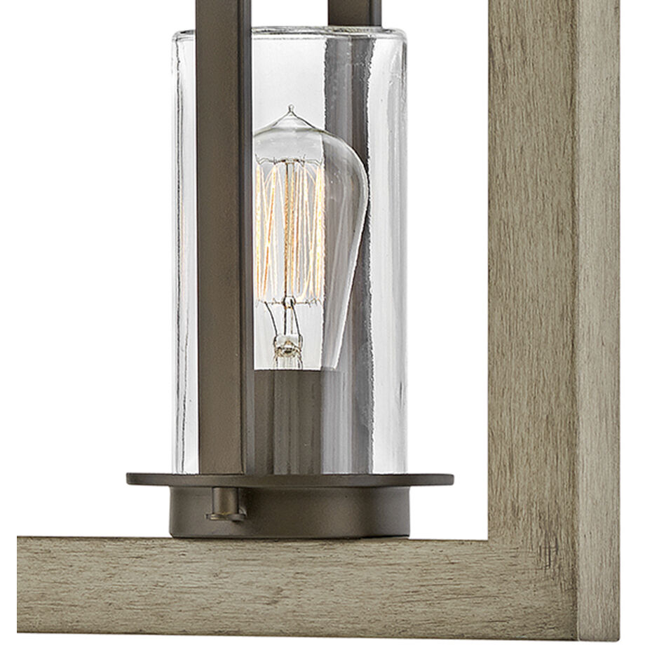 Open Air Riverwood 5 Light 42 inch Warm Bronze with Warm Ash Outdoor Linear Hanging Light