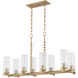 Mercier 8 Light 40.25 inch Aged Brass Linear Chandelier Ceiling Light