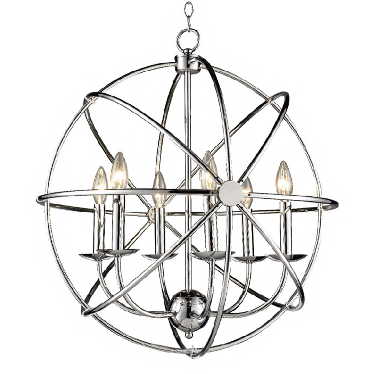 YS167 Series 6 Light 22 inch Chrome Pendant Ceiling Light