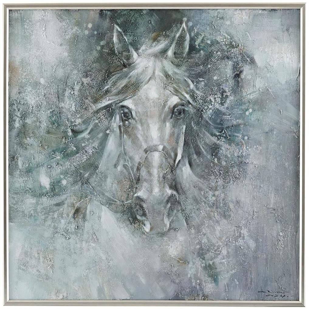 LM Zhou's Starlit Stallion 56.75 X 56.75 inch Painting