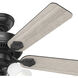 Swanson 44 inch Matte Black with Matte Black/Light Gray Oak Blades Ceiling Fan