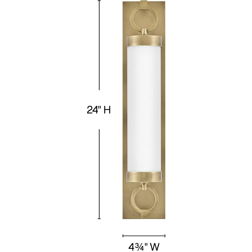Lisa McDennon Baylor LED 24 inch Heritage Brass Bath Light Wall Light, Linear, Sconce