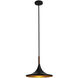 Lodi LED 13 inch Matte Black and Walnut Pendant Ceiling Light