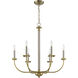 Stanza 6 Light 26 inch Brushed Polished Nickel / Satin Brass Chandelier Ceiling Light