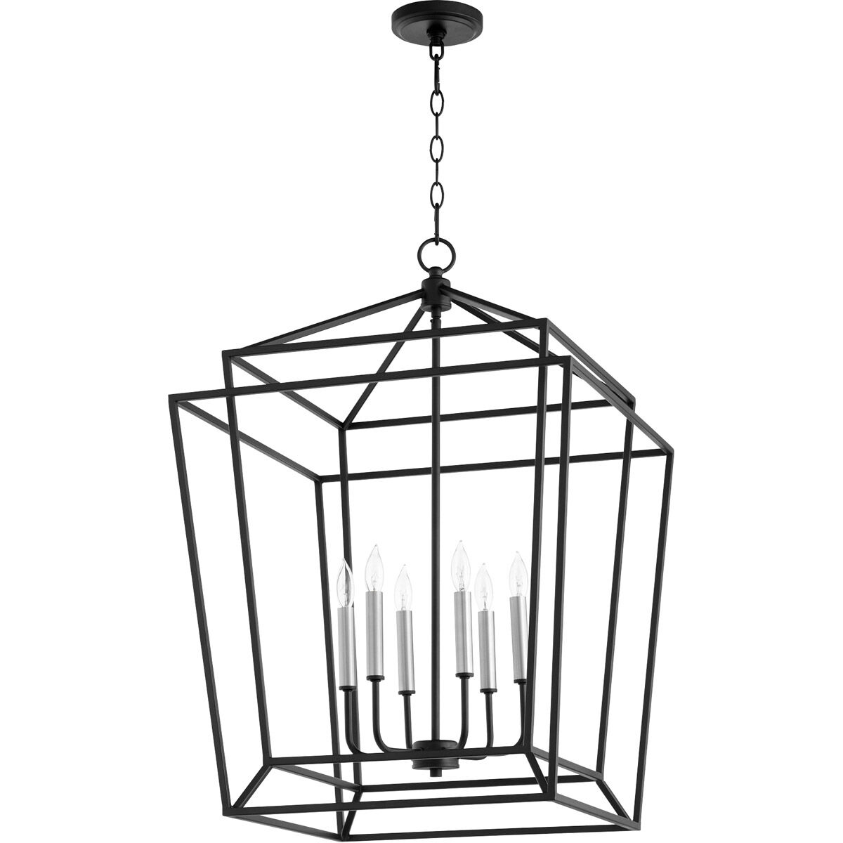 Monument 6 Light 21 inch Noir Foyer Pendant Ceiling Light