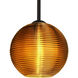 Kristall 8 LED Black Cord Pendant Ceiling Light