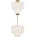 Addis 4 Light 17.75 inch Aged Brass Semi Flush Ceiling Light in White