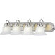 Essentials - 801x 4 Light 30 inch Satin Nickel Bath Vanity Wall Light in Marble