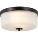 Denver 2 Light 13.63 inch Mahogany Bronze Flush Mount Ceiling Light