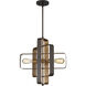 Linked 2 Light 18 inch Aged Bronze Brushed Pendant Ceiling Light