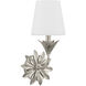 Broche Bath Sconce Wall Light in Antique Silver