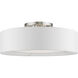 Gilmore 4 Light 21 inch Brushed Nickel with Shiny White Accents Semi-Flush Ceiling Light
