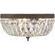 Waltham 3 Light 12 inch English Bronze Flush Ceiling Light in Clear Spectra