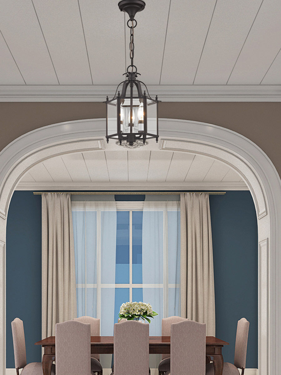 Livingston 3 Light 10 inch Bronze Convertible Mini Pendant/Ceiling Mount Ceiling Light