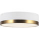 Alora Mood Brisbane 3 Light 16 inch Aged Gold/White Flush Mount Ceiling Light in Aged Gold and White