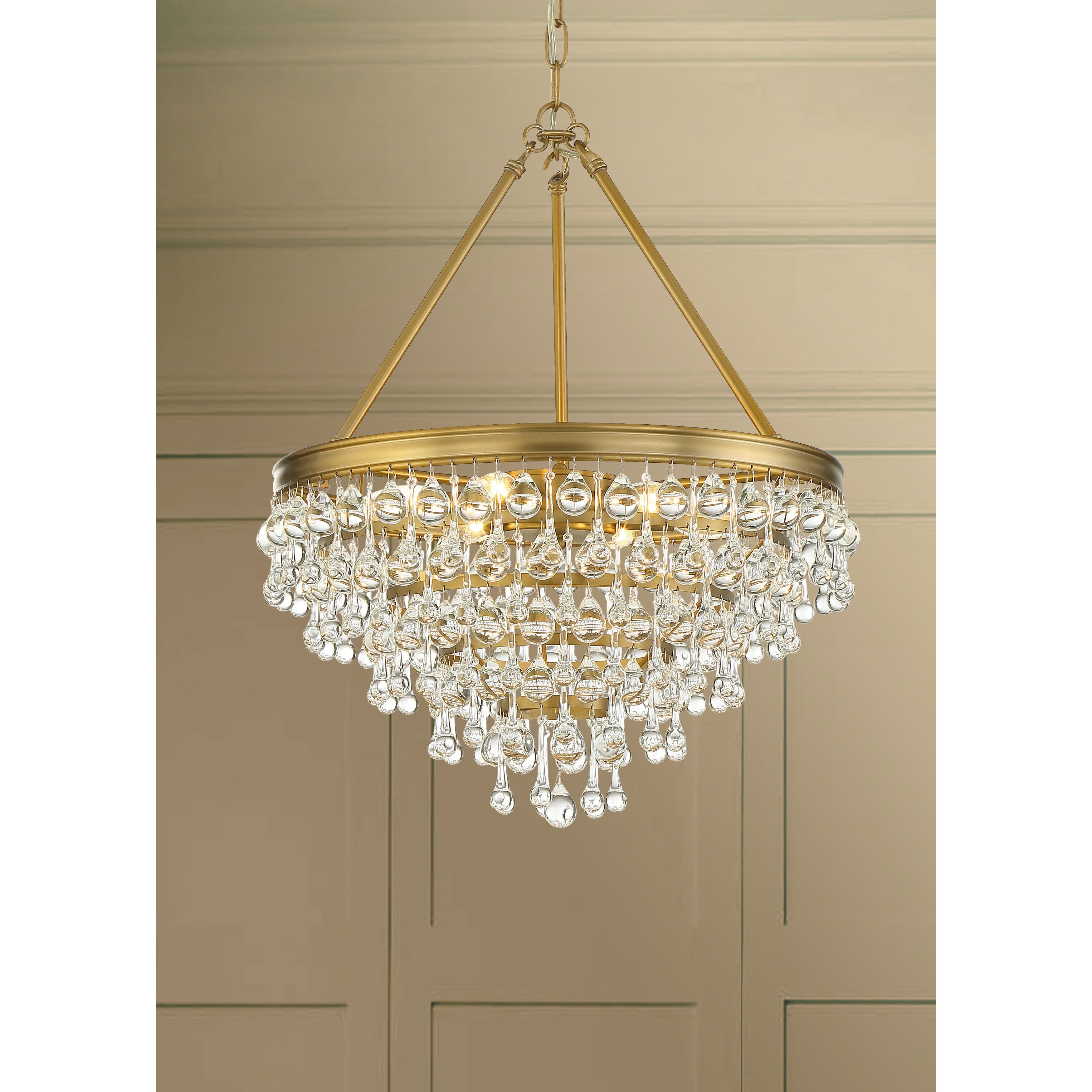 Calypso 6 Light 20 inch Vibrant Gold Chandelier Ceiling Light