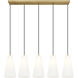Farrell 5 Light 42 inch Modern Gold Linear Chandelier Ceiling Light