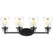 Belton 4 Light 28.75 inch Midnight Black Wall Bath Fixture Wall Light