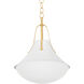 Coventry 1 Light 20 inch Vintage Gold Leaf and  White Plaster Pendant Ceiling Light