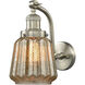 Franklin Restoration Chatham LED 6 inch Brushed Satin Nickel Sconce Wall Light in Mercury Glass, Franklin Restoration
