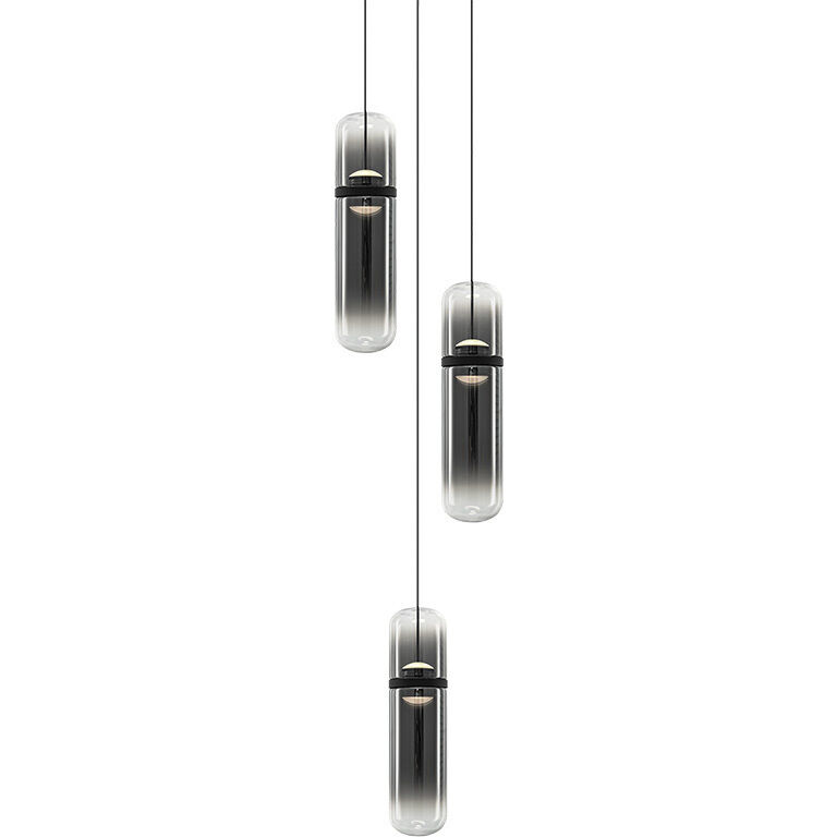 Amulet LED 9.88 inch Matte Black Pendant Ceiling Light in Smoke