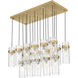 Fontaine Linear Chandelier Ceiling Light in Rubbed Brass