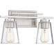 Calhoun 2 Light 14.58 inch Satin Nickel Bathroom Vanity Light Wall Light, Essentials