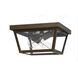 Rue De Royal 2 Light 11.5 inch Industrial Bronze Outdoor Flush Mount