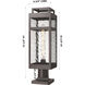 Ridgeway 1 Light 21.38 inch Bronze Outdoor Post Lantern in Waterglass
