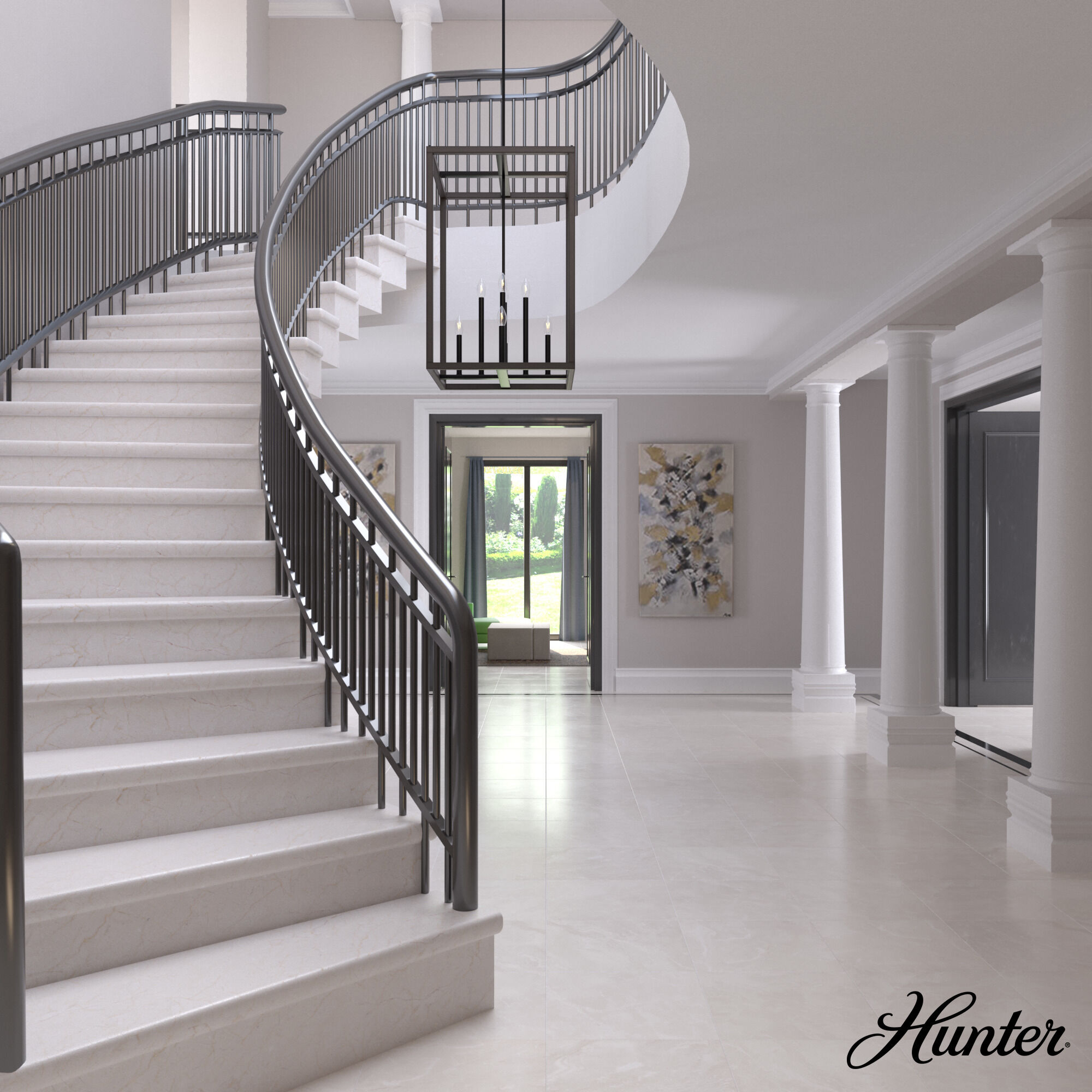 Squire Manor 4 Light 22 inch Matte Black Pendant Ceiling Light